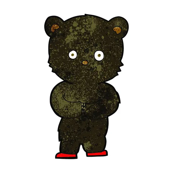 Desenho Animado Ursinho Preto Urso Filhote —  Vetores de Stock
