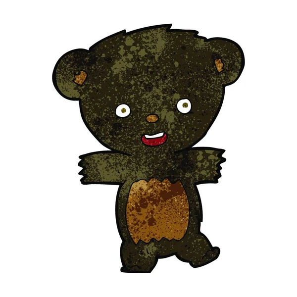 Desenho Animado Ursinho Preto Urso Filhote —  Vetores de Stock