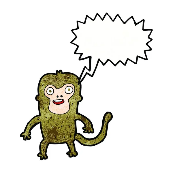 Scimmia Dei Cartoni Animati Con Bolla Vocale — Vettoriale Stock