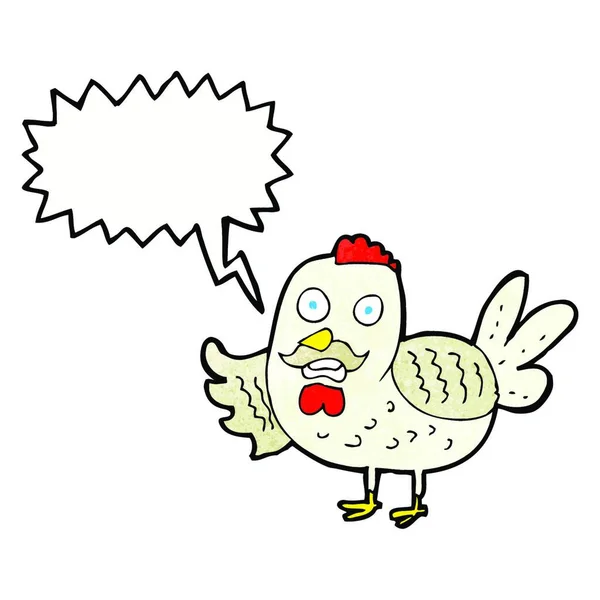 带有言语泡沫的卡通老公鸡 — 图库矢量图片