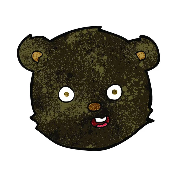 Cartoon Black Teddy Bear Head — Stock Vector