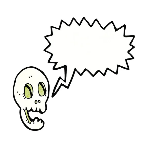 Funny Cartoon Skull Speech Bubble — Stock Vector