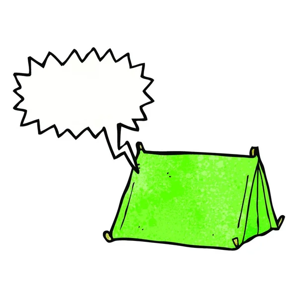 带有言语泡沫的卡通传统帐篷 — 图库矢量图片