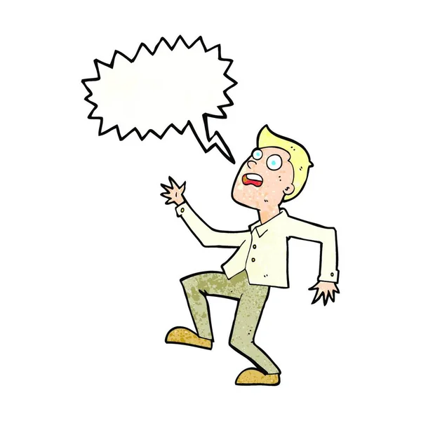 Cartoon Man Panicking Speech Bubble — Stock Vector