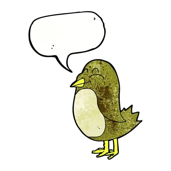 Pássaro Dos Desenhos Animados Com Bolha Fala — Vetor de Stock