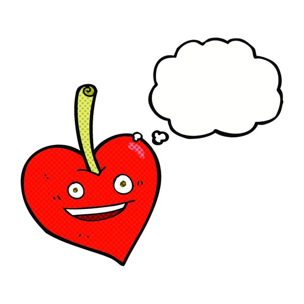 Мультфильм Любовь Сердце Яблоко Мыслей Пузырь — стоковый вектор