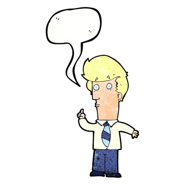 Cartoon Man Met Vraag Met Spraakbel — Stockvector