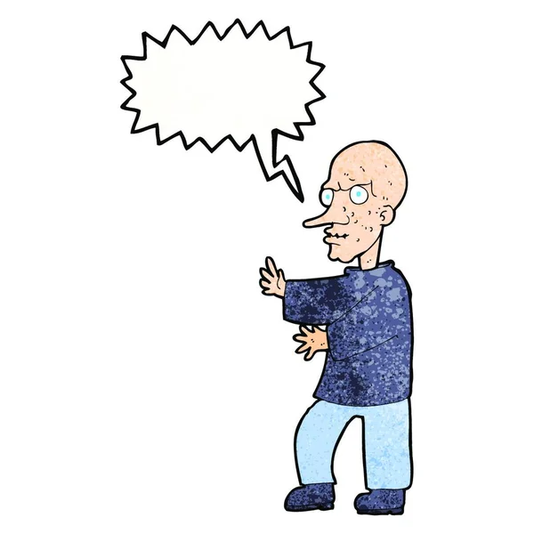Karikatur Mann Mit Sprechblase — Stockvektor