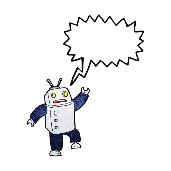 Cartoon Roboter Mit Sprechblase — Stockvektor