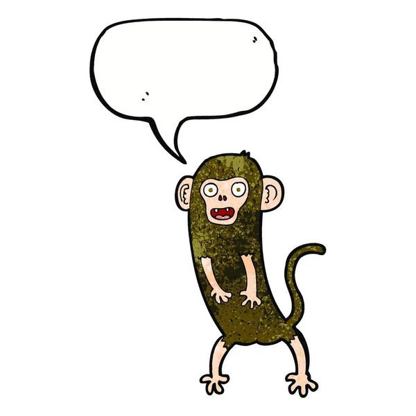 Kreslená Bláznivá Opice Řečovou Bublinou — Stockový vektor