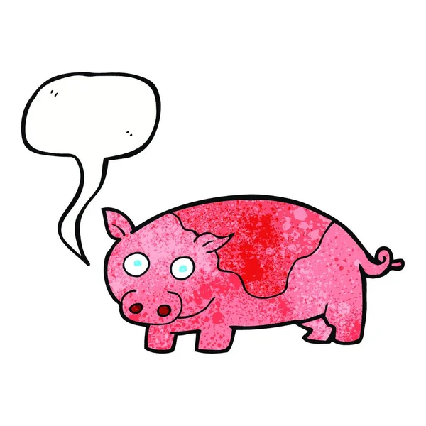 Cartoon Pig Speech Bubble — Stock Vector