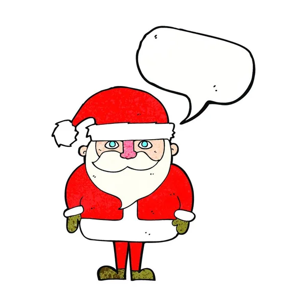 Dessin Animé Santa Claus Avec Bulle Parole — Image vectorielle