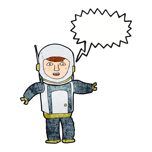 Astronot Kartun Dengan Gelembung Ucapan - Stok Vektor