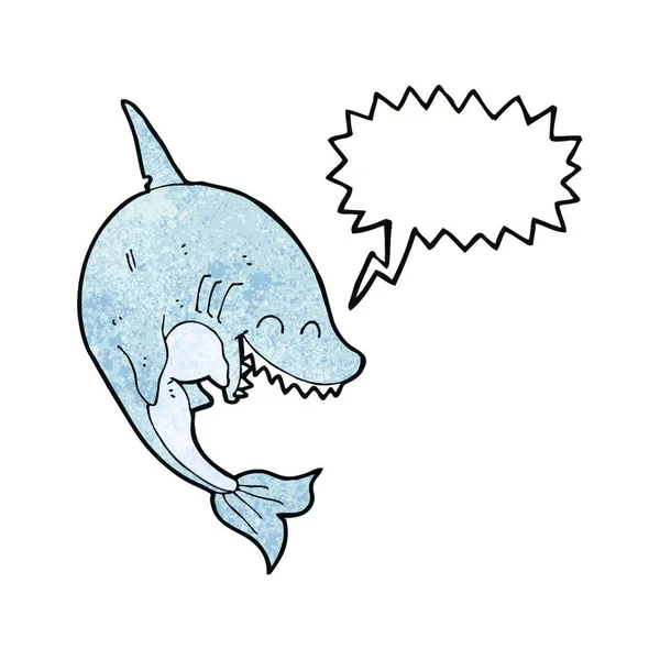 有言语泡沫的卡通鲨 — 图库矢量图片