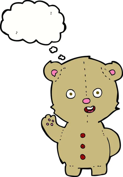 Cartoon Teddy Bear Thought Bubble — Stock Vector