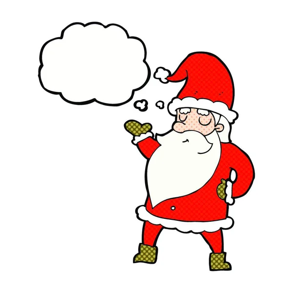 Dibujos Animados Santa Claus Con Burbuja Pensamiento — Archivo Imágenes Vectoriales