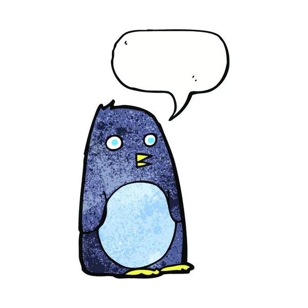 Cartoon Pinguïn Met Spraakbel — Stockvector