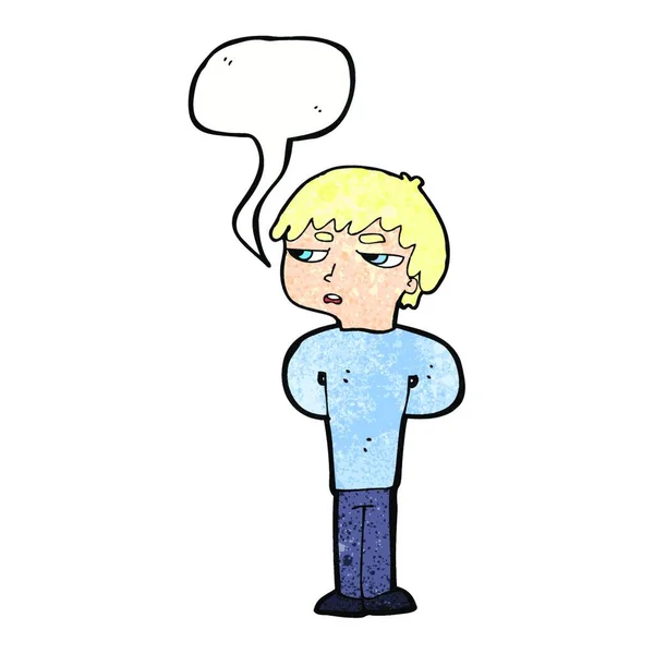 Kartun Anak Antisosial Dengan Gelembung Bicara - Stok Vektor