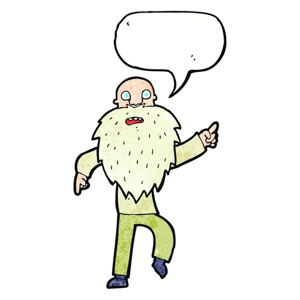 Cartoon Stressed Old Man Speech Bubble — Stock Vector