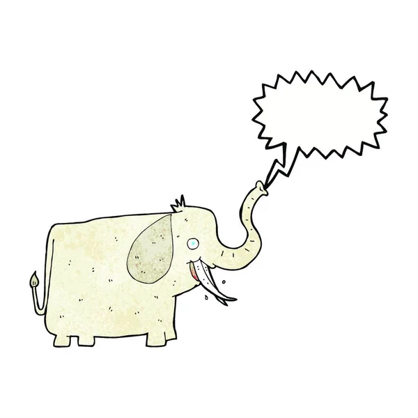 Мультяшный Счастливый Слон Пузырьком Речи — стоковый вектор