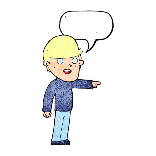 Γελοιογραφία Δείχνει Τον Άνθρωπο Φούσκα Ομιλία — Διανυσματικό Αρχείο