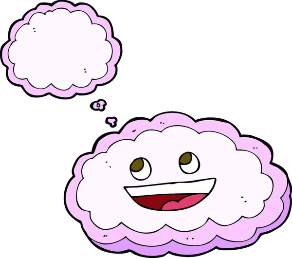 Desenho Animado Nuvem Decorativa Com Bolha Pensamento —  Vetores de Stock