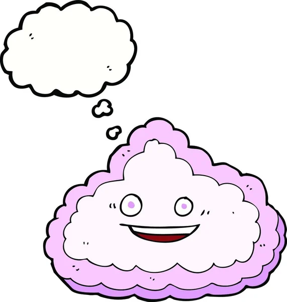Desenho Animado Nuvem Decorativa Com Bolha Pensamento —  Vetores de Stock