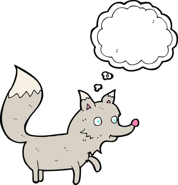 带有思想气泡的卡通狼宝宝 — 图库矢量图片