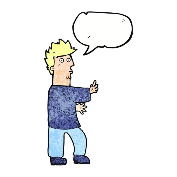 Νευρικό Άνδρα Καρτούν Κουνώντας Συννεφάκι Λόγου — Διανυσματικό Αρχείο