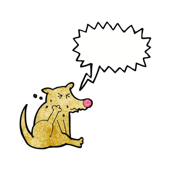 Kreskówki Pies Drapanie Bańki Mowy — Wektor stockowy