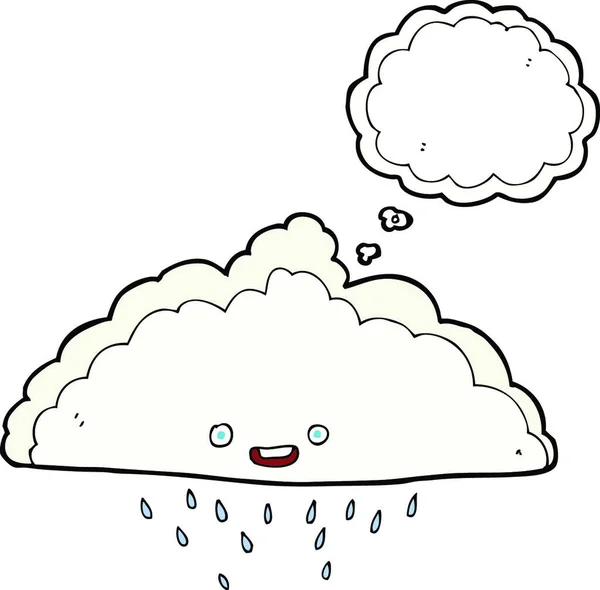 Nube Lluvia Dibujos Animados Con Burbuja Pensamiento — Archivo Imágenes Vectoriales