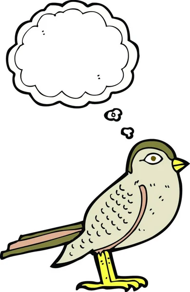 Dibujos Animados Jardín Pájaro Con Burbuja Pensamiento — Archivo Imágenes Vectoriales