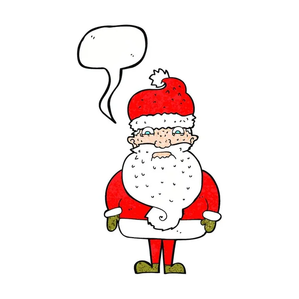 Dibujos Animados Gruñón Santa Claus Con Habla Burbuja — Vector de stock
