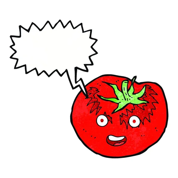 Tomate Dos Desenhos Animados Com Bolha Fala —  Vetores de Stock