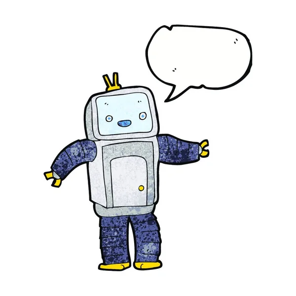 Kreslený Robot Bublinou Řeči — Stockový vektor