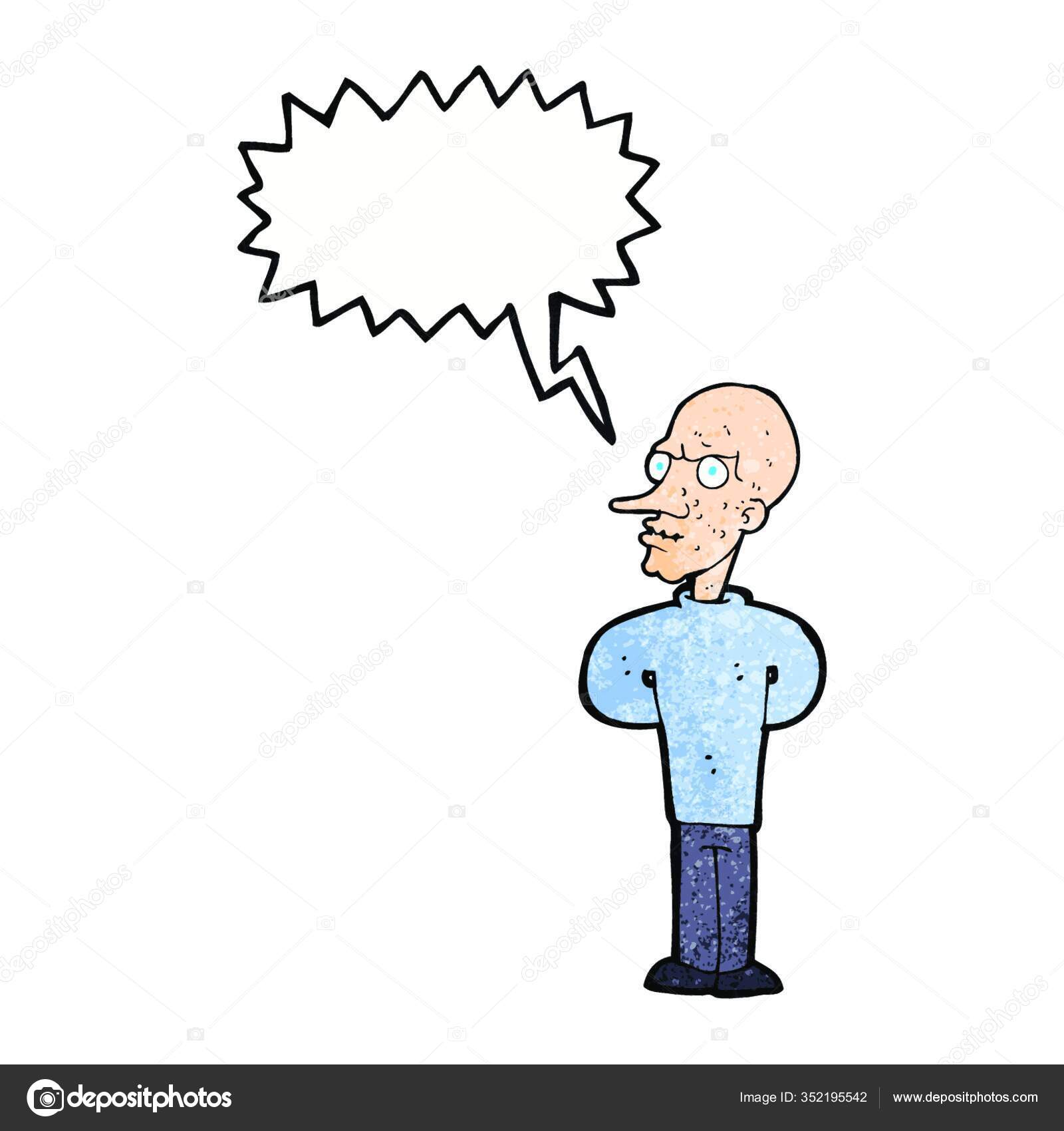 Cartoon Evil Bald Man Speech Bubble Stock Illustration by ...
