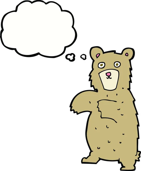Urso Dos Desenhos Animados Com Bolha Pensamento —  Vetores de Stock