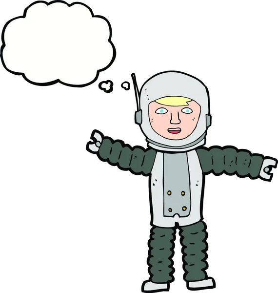 具有思想气泡的卡通宇航员 — 图库矢量图片