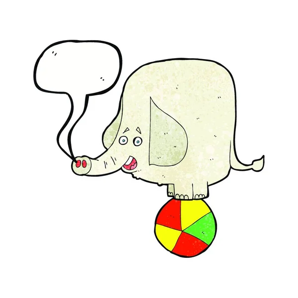 Cartoon Cirkus Elefant Med Pratbubblan — Stock vektor