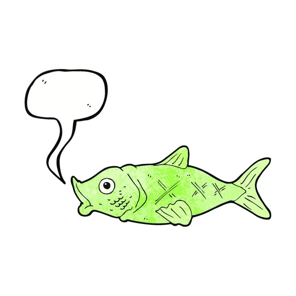 Tecknad Fisk Med Pratbubbla — Stock vektor