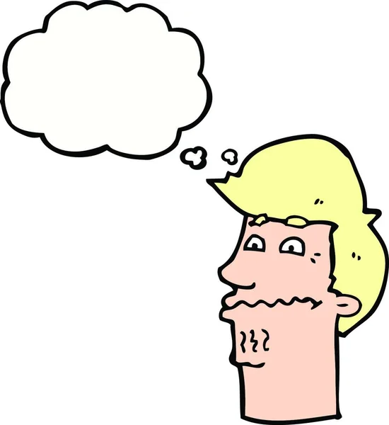 Cartone Animato Uomo Nervoso Con Bolla Pensiero — Vettoriale Stock