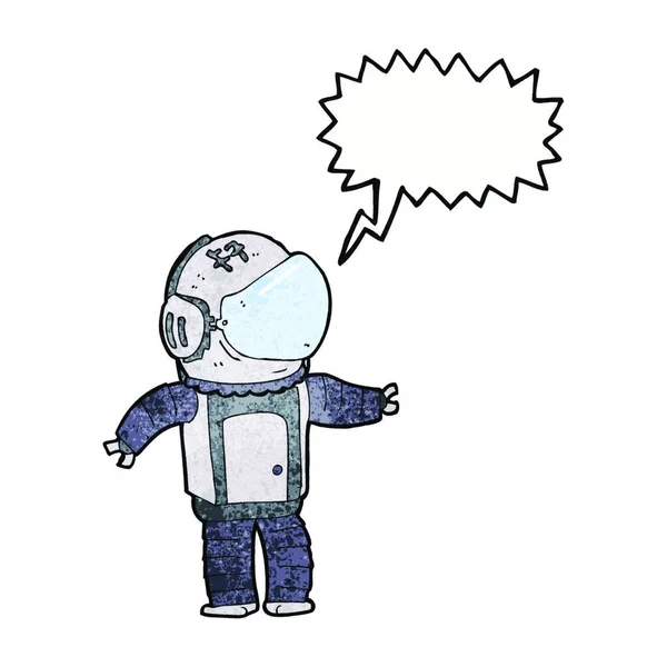 Cartoon Astronaut Mit Sprechblase — Stockvektor