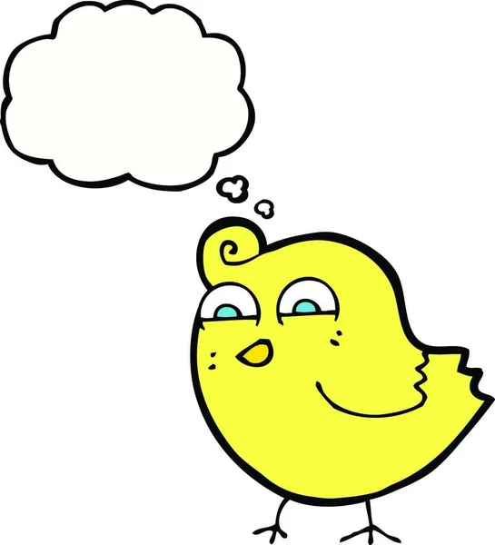 Kreskówki Śmieszne Ptak Bańki Myślowej — Wektor stockowy