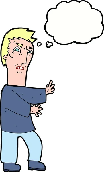 思考バブルを持つ漫画怒っている男 — ストックベクタ