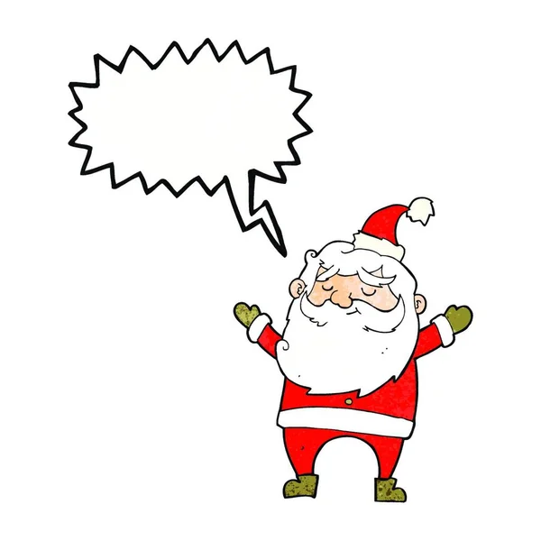 Мультяшний Щасливий Санта Клаус Бульбашкою Мовлення — стоковий вектор
