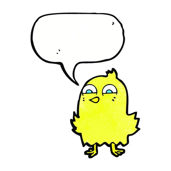 Lustiger Cartoon Vogel Mit Sprechblase — Stockvektor