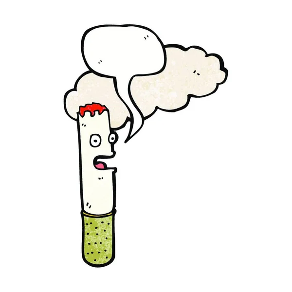 Cigarrillo Dibujos Animados Con Burbuja Habla — Vector de stock