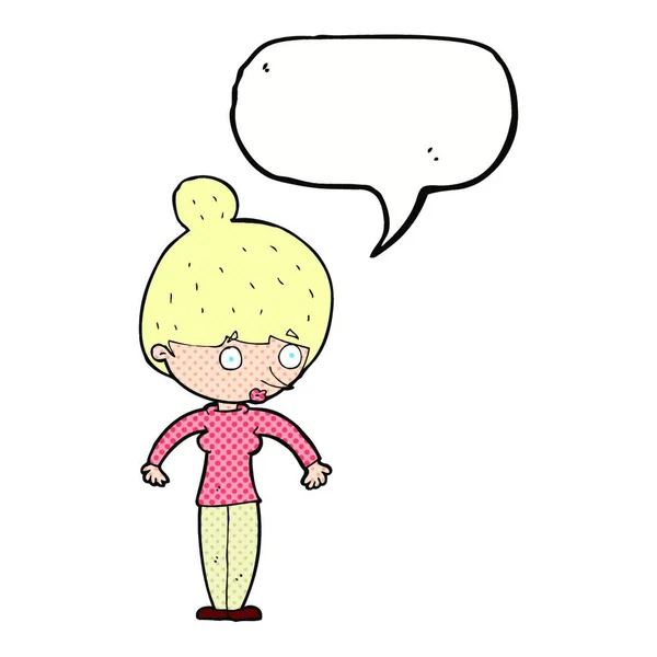 卡通女人盯着讲话泡泡 — 图库矢量图片