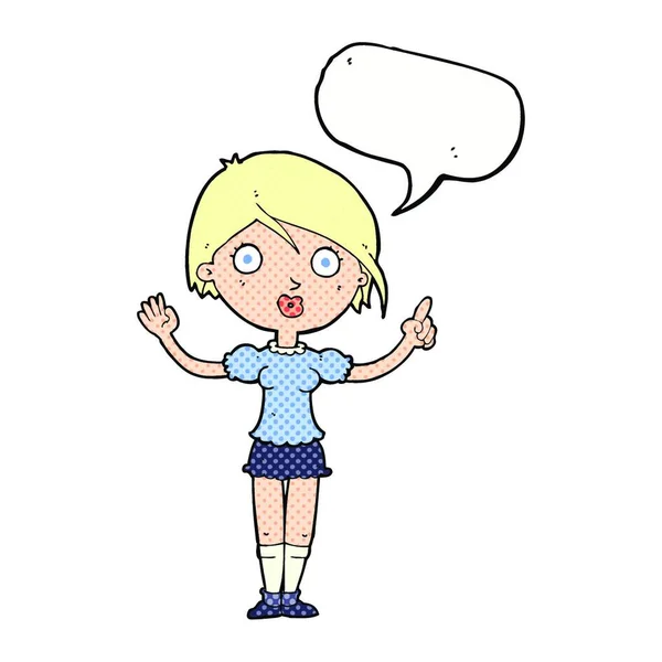 Κινούμενα Σχέδια Κορίτσι Ερώτηση Συννεφάκι Λόγου — Διανυσματικό Αρχείο