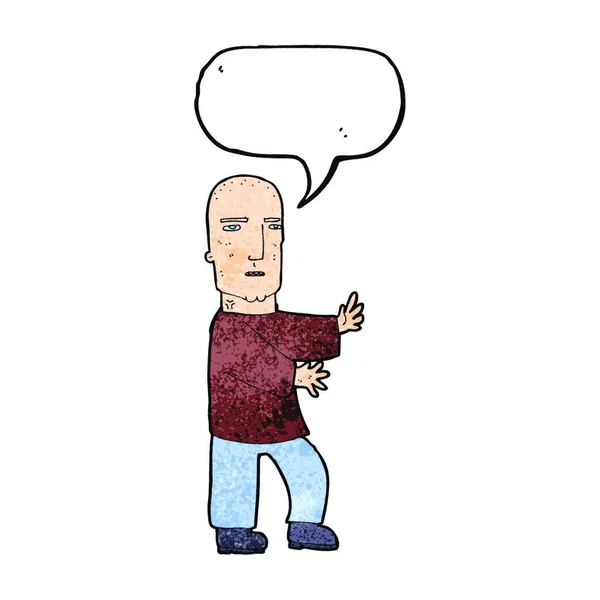 Καρτούν Σκληρός Άνθρωπος Φούσκα Ομιλία — Διανυσματικό Αρχείο